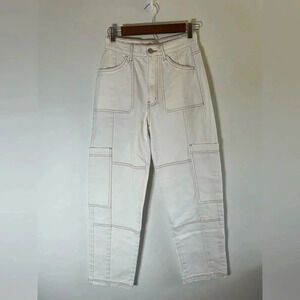 BDG baggy high rise baggy white painter pants jeans Urban Outfitters Size 25 006